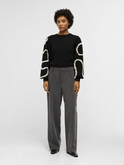 Object objsigrid hw casual pant noos 23041828 medium grey melange Grijs - 38