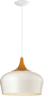 Obregon Hanglamp - E27 - Ø 35 cm - Crème, Bruin Bruin, Crème