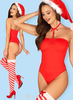 Obsessive 4 delige Kerst Kissmas teddy - Maat: S/M