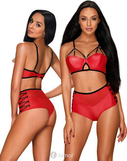 Obsessive Rode Gogo setje, Leatheria - Maat: S/M