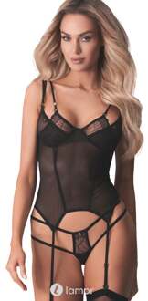 Obsessive Zwart Jarretel hemd , Arrowel - Maat:: S/M