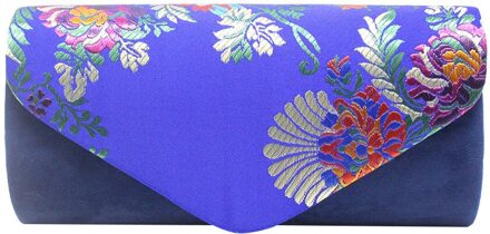 Ocardian Handtassen Vrouwen Tas Cross Body Avondtassen Koppelingen Chinese Stijl Borduurwerk Cocktail Party Ketting A30 blauw