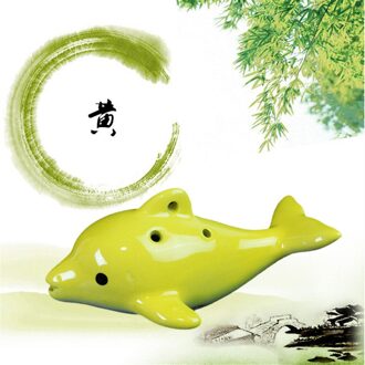 Ocarina 6 Gat Muziekinstrument Dolfijn Ocarina Ornamenten Kinderen Muziekinstrument geel