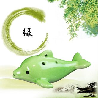Ocarina 6 Gat Muziekinstrument Dolfijn Ocarina Ornamenten Kinderen Muziekinstrument groen