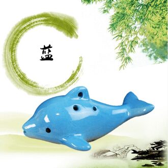 Ocarina 6 Gat Muziekinstrument Dolfijn Ocarina Ornamenten Kinderen Muziekinstrument licht blauw