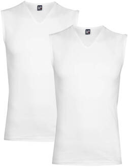 Occident Heren Tanktop Wit V-Hals Body Fit-2 Pack - XXL