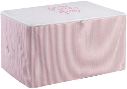 Oceaan Thuis Medium Size Grijs Gestreepte Home Sweet Home Gedrukt Opbergtas Garderobe Opbergtas Organizer Opbergtas Multi-purpose Kullanı 57x28x21 cm