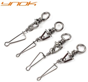 Oceaan Vissersboot Swivel Accessoires Driehoek Swivel Met Italiaanse Snap Vissen Haak Connector Size4.5 50stk