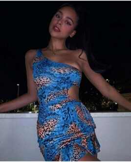 Ocean jurk | blauw - maat 38 Veelkleurig