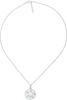 'Oceane' Dames 925 Sterling Zilveren Ketting met Hangertje - Zilver ZH-7090 - One Size