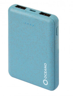 Oceano Eco-friendly Powerbank 2x USB, 5.000 mAh, hellblau