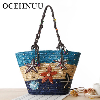 OCEHNUU Summer Straw Beach Bag Weave Women Messenger Bags Large Capacity Handbag Travel Ladies Shoulder Bag Female 2020 Handmade