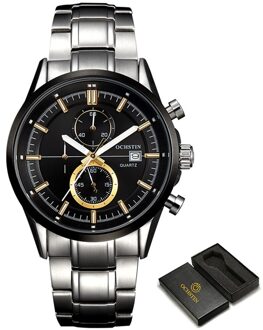Ochstin Horloges Voor Mannen Polshorloge 30ATM Waterdichte Sport Outdoor Classic Man Quartz Mode Horloge Datum Klok Relogio Masculino zilver zwart goud