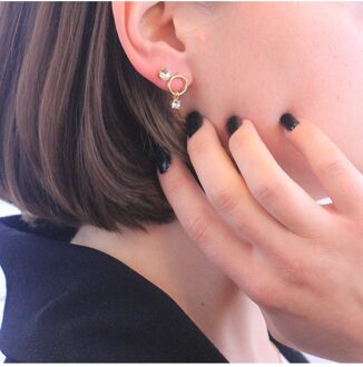 Octavia oorbellen - Oostenrijks kristal Wit & Goud - One Size