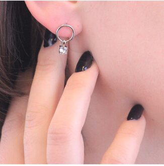 Octavia oorbellen - Oostenrijks kristal Wit Zilver