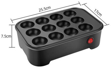 Octopus Bal Maker Takoyaki Bakpan Elektrische Taiyaki Machine Worst Hotdog Eieren Omelet Grill Japanse Vis-Vorm Cake Oven Takoyaki Maker zwart