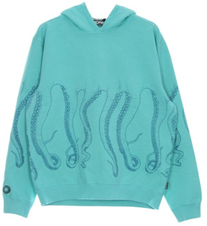 Octopus lichtgewicht hoodie geverfd Octopus , Blue , Heren - Xl,L,M,S