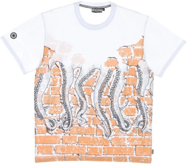 Octopus T-shirt stenen T-shirt Octopus , White , Heren - Xl,L,M,S