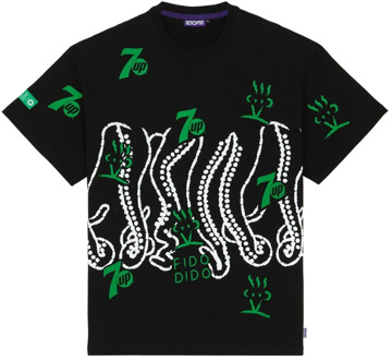 Octopus T-Shirts Octopus , Black , Heren - XL