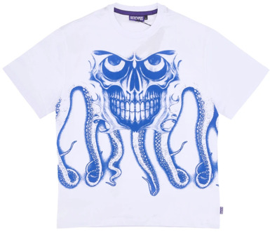 Octopus Witte Skull Streetwear Tee Shirt Octopus , White , Heren - Xl,L,M,Xs