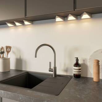 Odia LED meubelverlichting, roestvrij staal, 3-lamps.