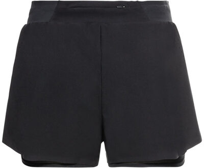 ODLO 2-in-1 Shorts Zeroweight 3 Inch Dames - Zwart - Maat XL