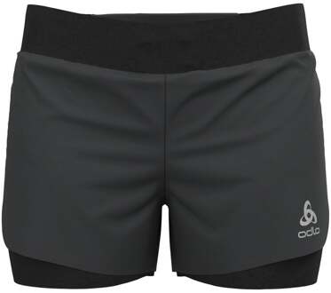 ODLO 2-in-1 Shorts Zeroweight 3 Inch Dames - Zwart - Maat XL