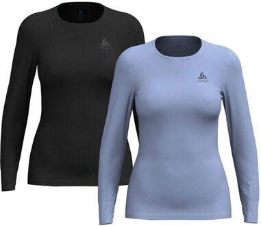 ODLO Active Warm Eco Longsleeve 2-Pack Dames zwart/blauw