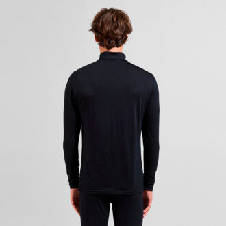 ODLO Bl top turtle neck l/s half zip merino 2 Zwart