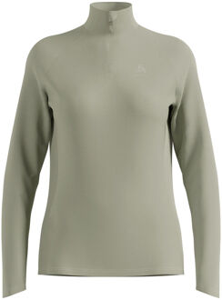 ODLO Essential Ceramiwarm 1/2 Zip Hardloopshirt Dames-Olijf - L