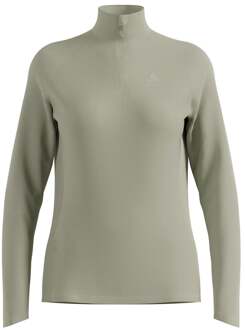 ODLO Essential Ceramiwarm 1/2 Zip Hardloopshirt Dames-Olijf - M