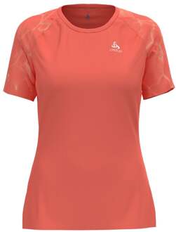ODLO Essential Print Crew Neck Hardloopshirt Dames oranje - L