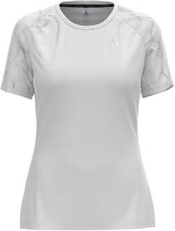 ODLO Essential Print Crew Neck Hardloopshirt Dames-Wit - XS,S,M,L,XL
