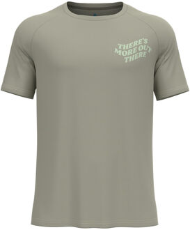 ODLO Essential Print Hardloopshirt Heren-Kaki - S