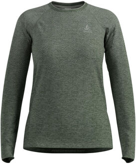ODLO Essential Seamless Crew Neck Longsleeve Dames-olijf - XL