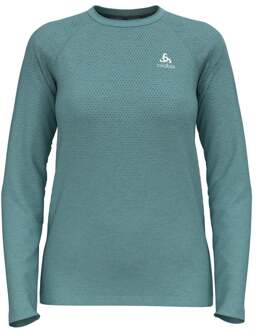 ODLO Essential Seamless Crew Neck Longsleeve Dames-Turkoois - S,XL