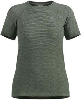 ODLO Essential Seamless Hardloopshirt Dames-olijf - L