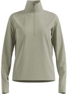 ODLO Essential Thermal Midlayer 1/2 Zip Hardloopshirt Dames-Olijf - L