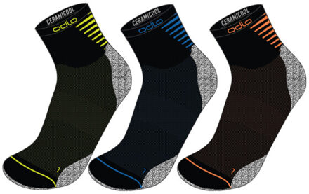ODLO Socks quarter ceramicool quarter 3-pack Zwart - 39-41