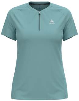 ODLO X-Alp Trail 1/2 Zip Crew Neck Hardloopshirt Dames turkoois - L