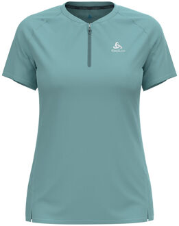 ODLO X-Alp Trail 1/2 Zip Crew Neck Hardloopshirt Dames turkoois - M,L