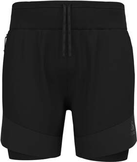ODLO X-Alp Trail 6in 2in1 Hardloopshorts Heren-Zwart - S,M,L,XL,XXL
