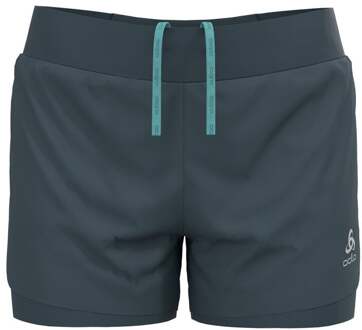 ODLO Zeroweight 3inch 2in1 Hardloopshorts Dames donkergrijs - L