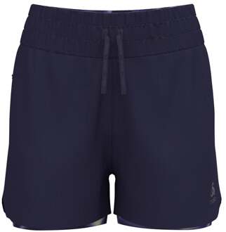 ODLO Zeroweight Print 3in 2in1 Hardloopshorts Dames-Donkerblauw - XS