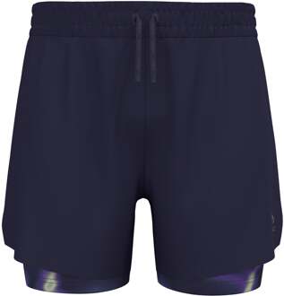 ODLO Zeroweight Print 5in 2in1 Hardloopshorts Heren-Donkerblauw - S,M,L,XL,XXL