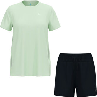 ODLO Zeroweight Shirt Short Set Dames groen