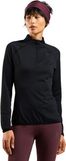 ODLO Zeroweight Warm Half-Zip Midlayer LS Dames zwart - XL