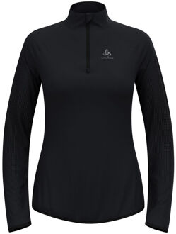 ODLO Zeroweight Warm Mid Layer 1/2 Zip Hardloopshirt Dames-Zwart - L,XL