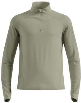 ODLO Zeroweight Warm Mid Layer 1/2 Zip Hardloopshirt Heren-Olijf - M,XL,XXL