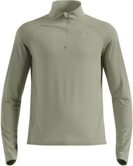 ODLO Zeroweight Warm Mid Layer 1/2 Zip Hardloopshirt Heren-Olijf - S,M,L,XL,XXL
